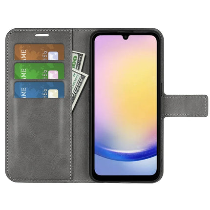 For Samsung Galaxy A26 5G Stand Case Anti-Scratch Calf Texture Leather Phone Cover