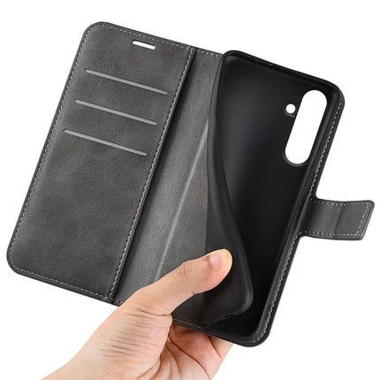 For Samsung Galaxy A26 5G Stand Case Anti-Scratch Calf Texture Leather Phone Cover