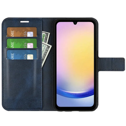 For Samsung Galaxy A26 5G Stand Case Anti-Scratch Calf Texture Leather Phone Cover