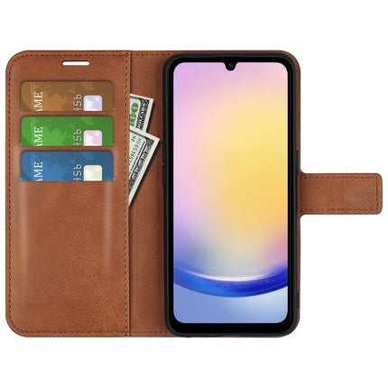 For Samsung Galaxy A26 5G Stand Case Anti-Scratch Calf Texture Leather Phone Cover