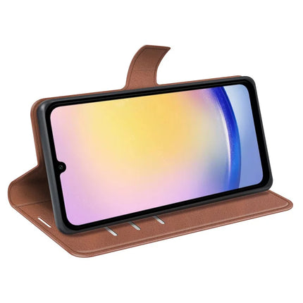 For Samsung Galaxy A26 5G Stand Case Anti-Scratch Calf Texture Leather Phone Cover