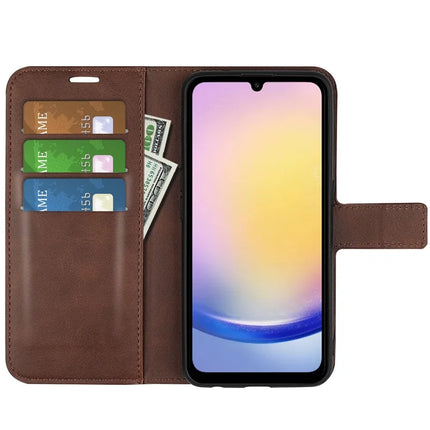 For Samsung Galaxy A26 5G Stand Case Anti-Scratch Calf Texture Leather Phone Cover