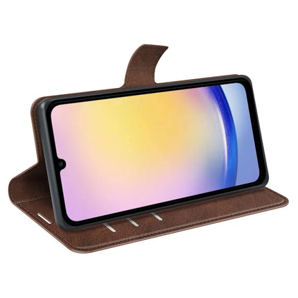 For Samsung Galaxy A26 5G Stand Case Anti-Scratch Calf Texture Leather Phone Cover