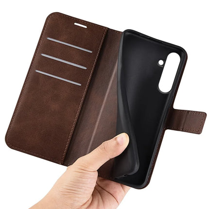 For Samsung Galaxy A26 5G Stand Case Anti-Scratch Calf Texture Leather Phone Cover