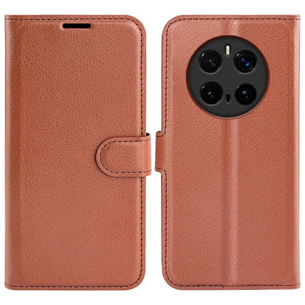 For Honor Magic7 Pro 5G Case Litchi Texture Shockproof Leather Wallet Phone Cover - Brown