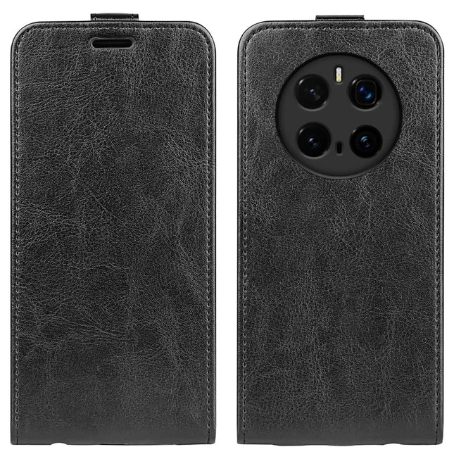 For Honor Magic7 Pro 5G Case with Card Slots Vertical Flip Leather Phone Cover - Black