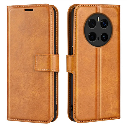 For Honor Magic7 Pro 5G Stand Case Anti-Scratch Calf Texture Leather Phone Cover - Yellow