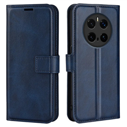 For Honor Magic7 Pro 5G Stand Case Anti-Scratch Calf Texture Leather Phone Cover - Blue