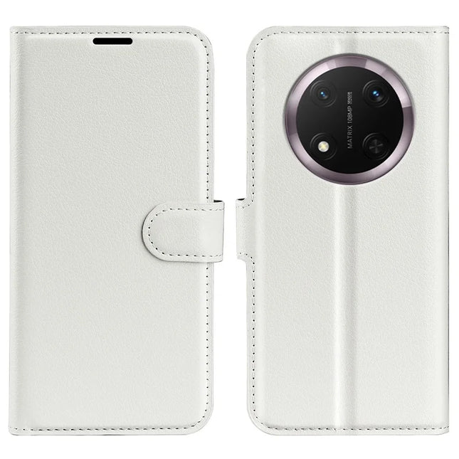 For Honor Magic7 Lite 5G / X9c 5G / X60 Pro 5G Case Litchi Texture Shockproof Leather Wallet Phone Cover - White