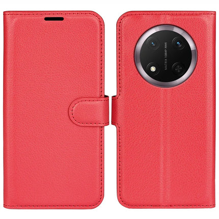 For Honor Magic7 Lite 5G / X9c 5G / X60 Pro 5G Case Litchi Texture Shockproof Leather Wallet Phone Cover - Red