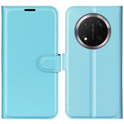 For Honor Magic7 Lite 5G / X9c 5G / X60 Pro 5G Case Litchi Texture Shockproof Leather Wallet Phone Cover - Blue