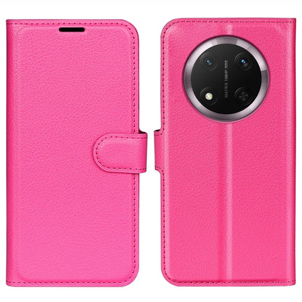 For Honor Magic7 Lite 5G / X9c 5G / X60 Pro 5G Case Litchi Texture Shockproof Leather Wallet Phone Cover - Rose