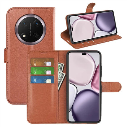 For Honor Magic7 Lite 5G / X9c 5G / X60 Pro 5G Case Litchi Texture Shockproof Leather Wallet Phone Cover