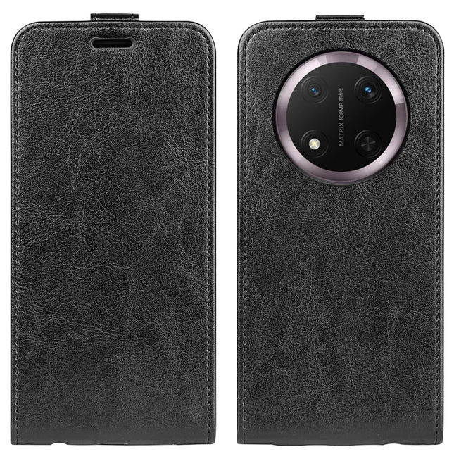 For Honor Magic7 Lite 5G / X9c 5G / X60 Pro 5G Case with Card Slots Vertical Flip Leather Phone Cover - Black