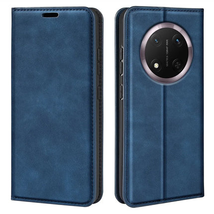 For Honor Magic7 Lite 5G / X9c 5G / X60 Pro 5G Case Skin-Touch Leather Wallet Phone Cover - Blue