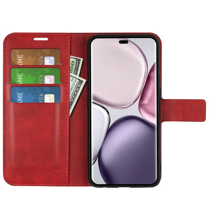 For Honor Magic7 Lite 5G / X9c 5G / X60 Pro 5G Stand Case Anti-Scratch Calf Texture Leather Phone Cover