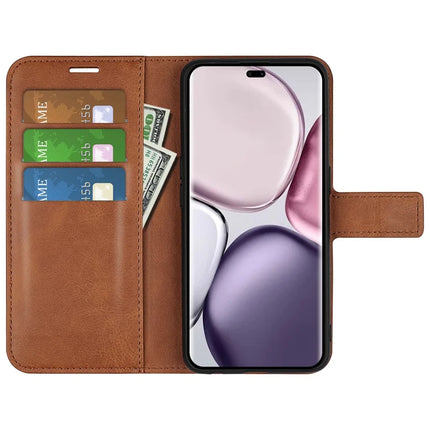 For Honor Magic7 Lite 5G / X9c 5G / X60 Pro 5G Stand Case Anti-Scratch Calf Texture Leather Phone Cover