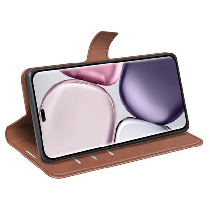 For Honor Magic7 Lite 5G / X9c 5G / X60 Pro 5G Stand Case Anti-Scratch Calf Texture Leather Phone Cover