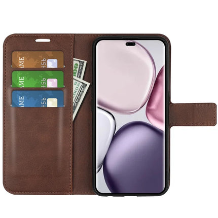 For Honor Magic7 Lite 5G / X9c 5G / X60 Pro 5G Stand Case Anti-Scratch Calf Texture Leather Phone Cover