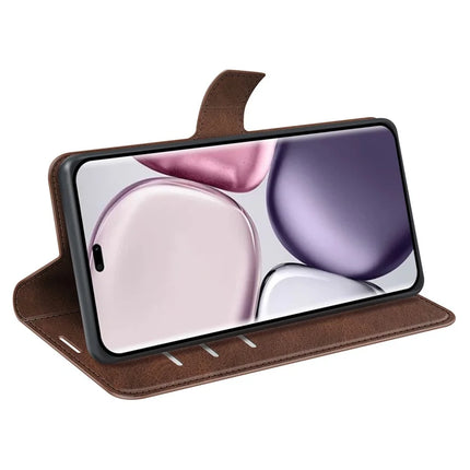For Honor Magic7 Lite 5G / X9c 5G / X60 Pro 5G Stand Case Anti-Scratch Calf Texture Leather Phone Cover