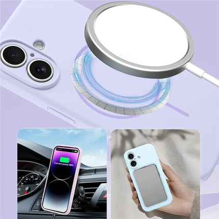 For iPhone 16 Case Compatible with MagSafe Silicone Shock Absorbing Phone Cover