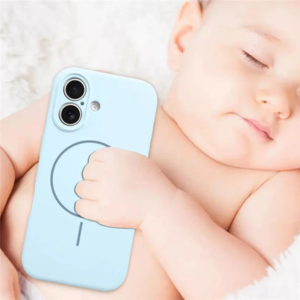 For iPhone 16 Case Compatible with MagSafe Silicone Shock Absorbing Phone Cover
