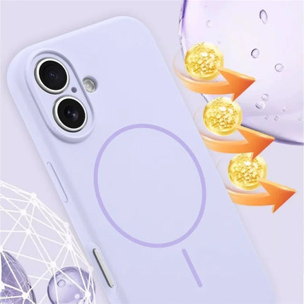 For iPhone 16 Case Compatible with MagSafe Silicone Shock Absorbing Phone Cover