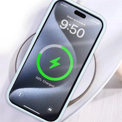 For iPhone 16 Case Compatible with MagSafe Silicone Shock Absorbing Phone Cover