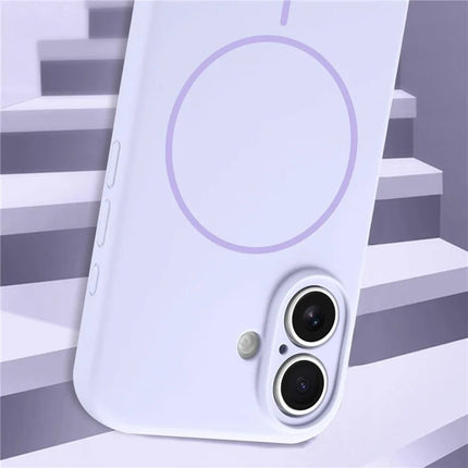 For iPhone 16 Case Compatible with MagSafe Silicone Shock Absorbing Phone Cover