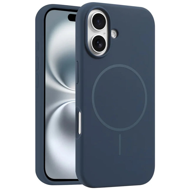 For iPhone 16 Case Compatible with MagSafe Soft Silicone Shockproof Phone Cover -  Sapphire