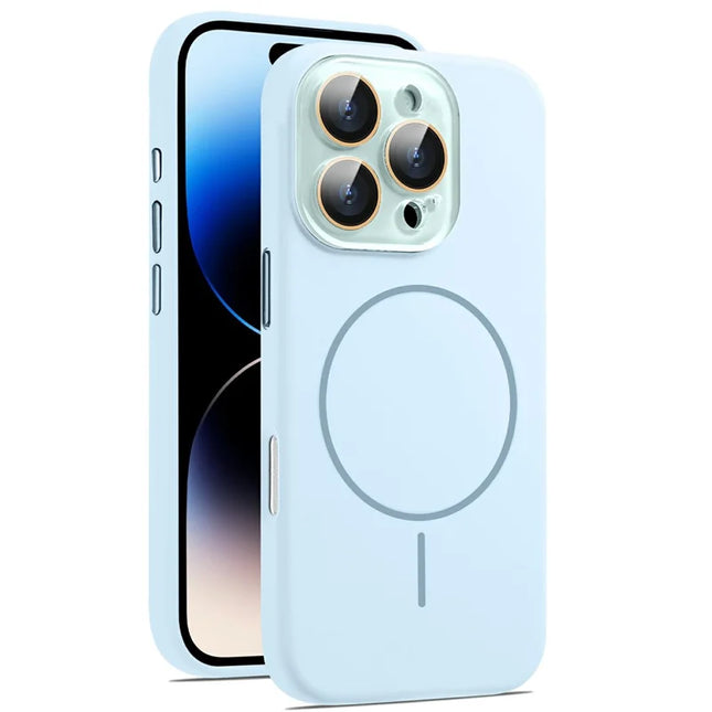 For iPhone 16 Pro Case Compatible with MagSafe Silicone Phone Cover with Camera Lens Full Protection - Blue