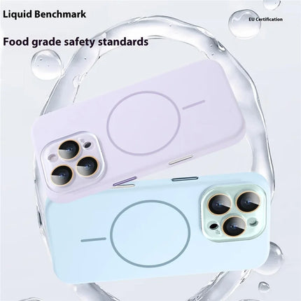 For iPhone 16 Pro Max Case Compatible with MagSafe Silicone Phone Cover with Camera Lens Full Protection