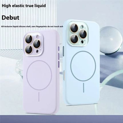 For iPhone 16 Pro Max Case Compatible with MagSafe Silicone Phone Cover with Camera Lens Full Protection