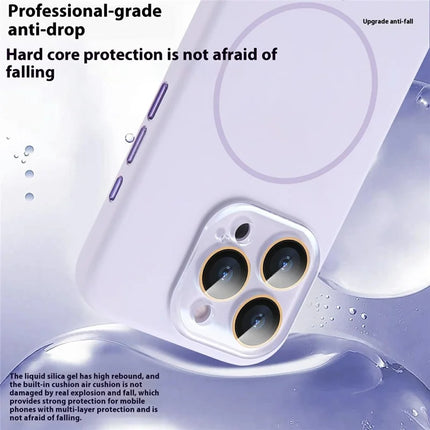 For iPhone 16 Pro Max Case Compatible with MagSafe Silicone Phone Cover with Camera Lens Full Protection