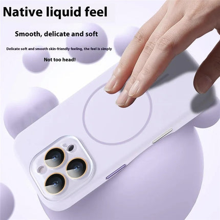 For iPhone 16 Pro Max Case Compatible with MagSafe Silicone Phone Cover with Camera Lens Full Protection