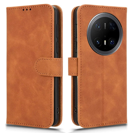 For Huawei Mate 70 Pro+ / 70 Pro Leather Case Skin-Feel Anti-Drop Wallet Flip Phone Cover - Brown