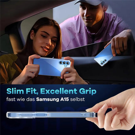 For Samsung Galaxy A26 5G Case TPU Clear Phone Cover + 2PCS Tempered Glass Screen Film 2.5D Arc Edge
