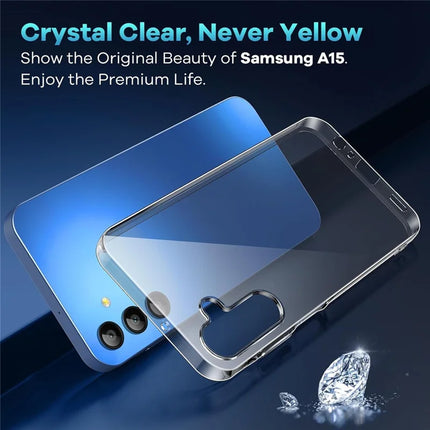 For Samsung Galaxy A36 5G Case TPU Clear Phone Cover + 2PCS Tempered Glass Screen Film 2.5D Arc Edge