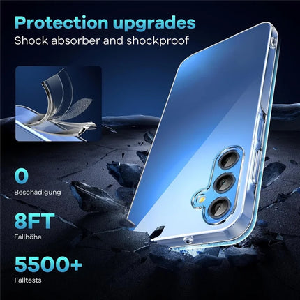For Samsung Galaxy A36 5G Case TPU Clear Phone Cover + 2PCS Tempered Glass Screen Film 2.5D Arc Edge
