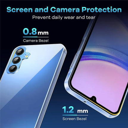 For Samsung Galaxy A36 5G Case TPU Clear Phone Cover + 2PCS Tempered Glass Screen Film 2.5D Arc Edge
