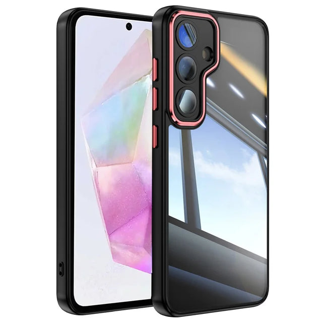 For Samsung Galaxy A36 5G Case Drop-Proof TPU + Acrylic Protective Phone Cover - Black  /  Red