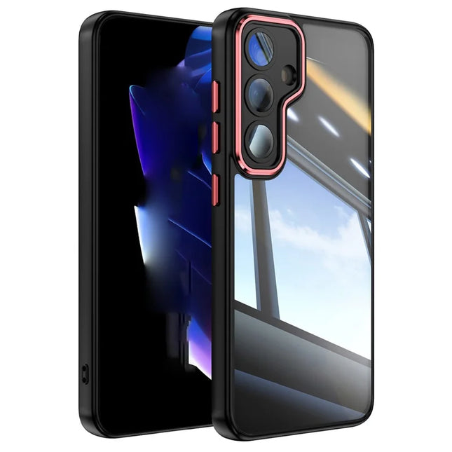 For Samsung Galaxy A56 5G Case Drop-Proof TPU + Acrylic Protective Phone Cover - Black  /  Red