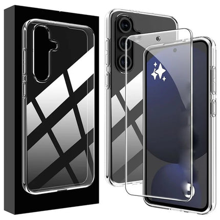 For Samsung Galaxy A36 5G Clear TPU Anti-Scratch Phone Case + 2.5D Arc Edge Screen Protector