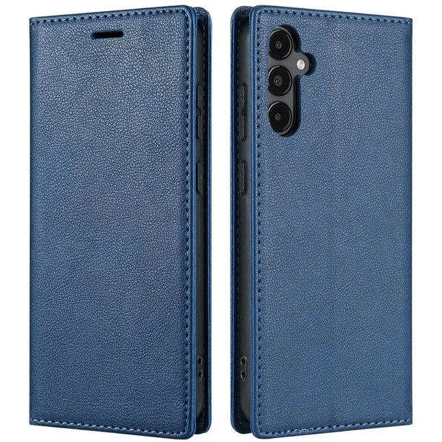 For Samsung Galaxy A26 5G Wallet Case Magnetic Closure PU Leather Phone Cover - Blue