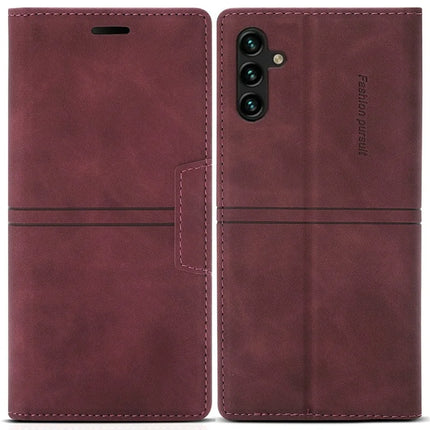 For Samsung Galaxy A36 5G Wallet Case Magnetic Closing Leather Phone Cover - Wine Red
