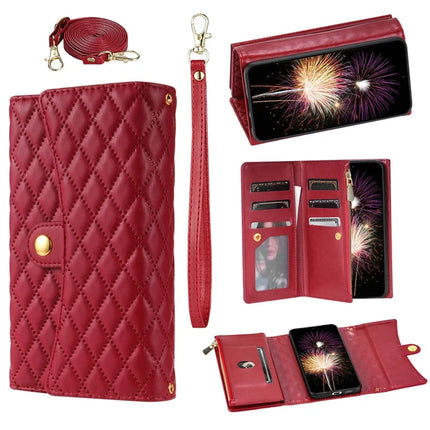 BKS-002 For Samsung Galaxy A16 5G  /  4G Wallet Case PU Leather Stand Phone Cover with Shoulder Strap - Red