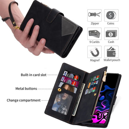 For Samsung Galaxy A36 5G Wallet Case Color Splicing Leather Phone Cover with Stand