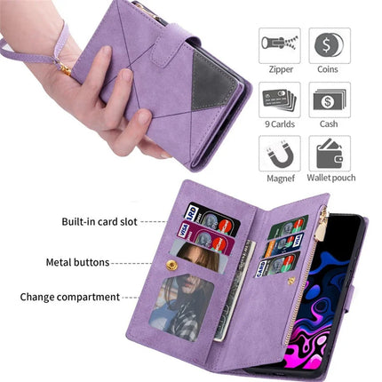 For Samsung Galaxy A36 5G Wallet Case Color Splicing Leather Phone Cover with Stand