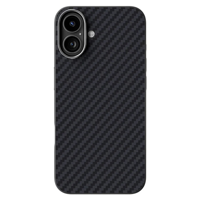 ABEEL For iPhone 16 Case Compatible with MagSafe Carbon Fiber Texture Back Cover - Black