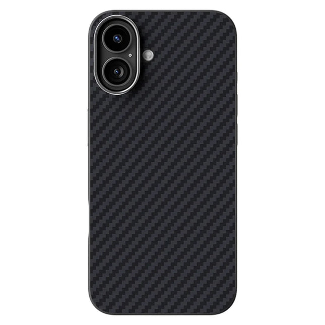 ABEEL For iPhone 16 Plus Case Compatible with MagSafe Carbon Fiber Texture Back Cover - Black